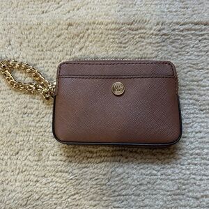 Michael Kors Tan Wallet with Gold Chain